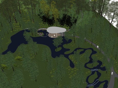 湿地公园景观SU模型