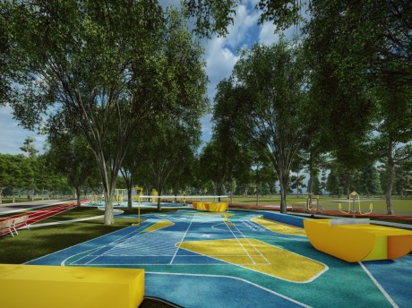 市民健身运动公园景观SU模型