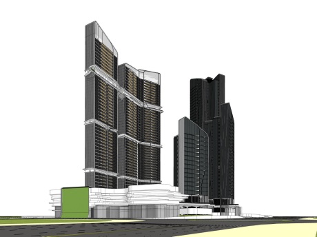 现代超高层住宅SU模型