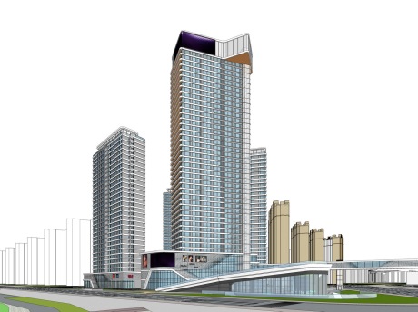 哈尔滨新城高层住宅SU模型