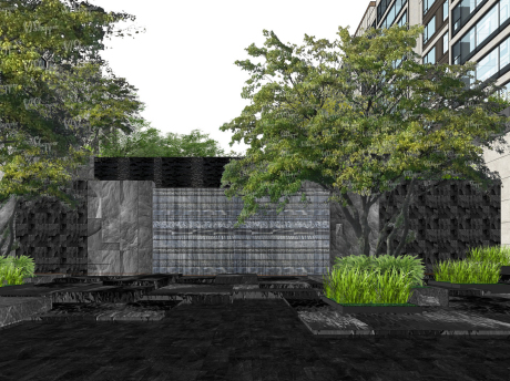 合肥万科朗拾滨屿府大区景观SU模型