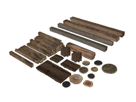 木桩木条木板SU模型