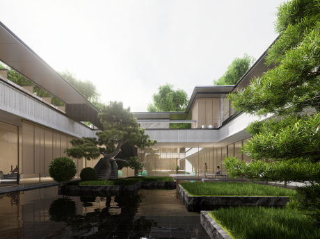 天津金茂府示范区景观SU模型