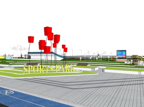 五津文化绿道体育公园景观SU模型