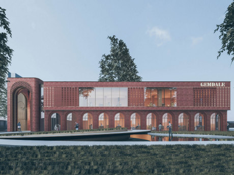 金地车墩红砖售楼处SU模型