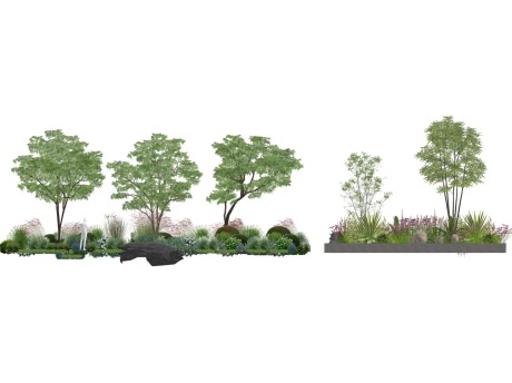 3D树灌木花草组合SU模型