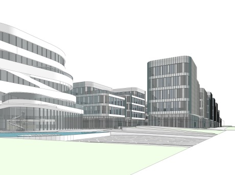 现代产业园办公楼SU模型
