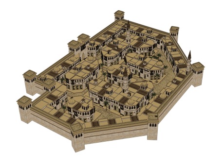 阿拉伯城镇城堡SU模型