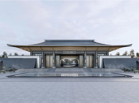 建发禅境新中式示范区景观SU模型