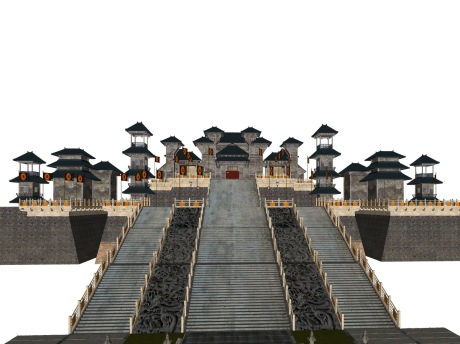 汉代宫殿SU模型