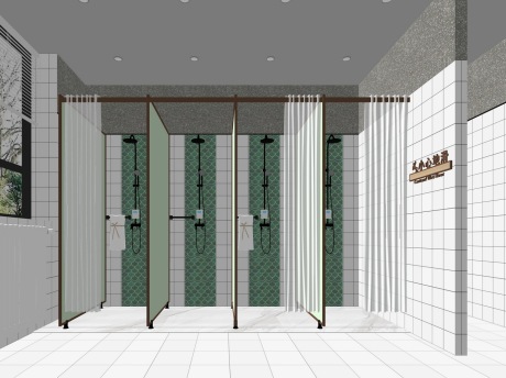公共淋浴室SU模型