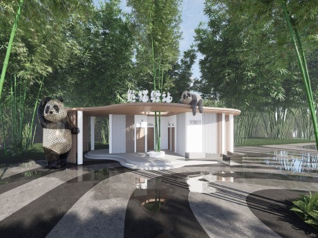 熊猫驿站厕所驿站SU模型