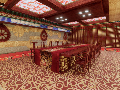 藏式宴会厅会议室SU模型