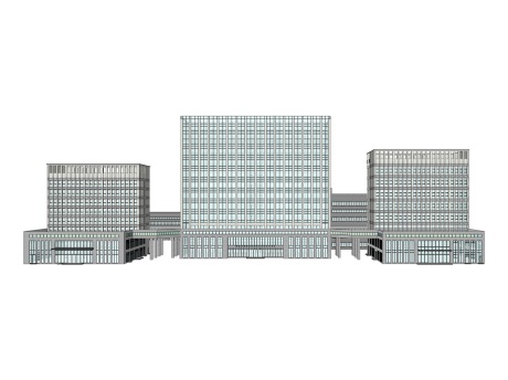 康华温江区厂房办公楼SU模型