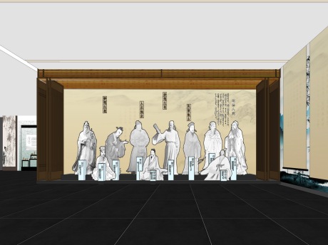 新中式文化展厅SU模型