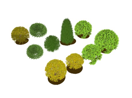 3D灌木球绿篱SU模型