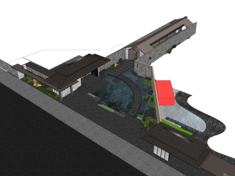 建发新中式示范区景观SU模型
