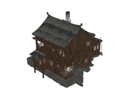 古代木屋SU模型