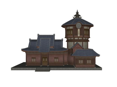 日本古代商店SU模型