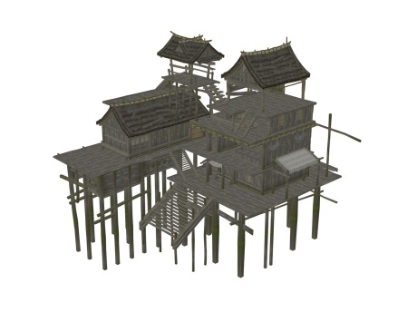 亚洲古代木屋SU模型