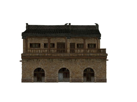 亚洲日本古建筑多层私宅SU模型