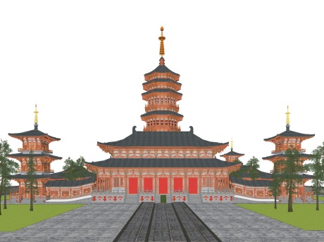 唐代寺庙SU模型