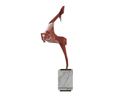 抽象鹿雕塑摆件SU模型