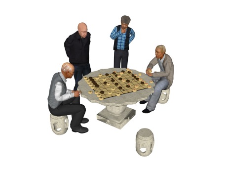 下棋人物SU模型
