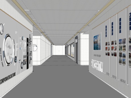 现代展厅走廊SU模型