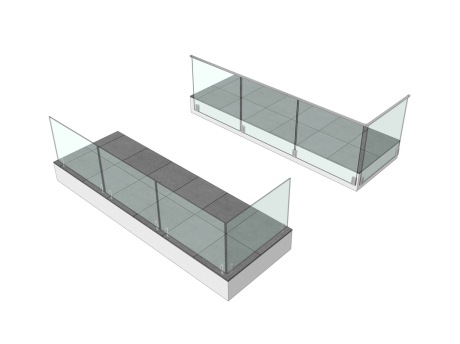 玻璃栏杆SU模型