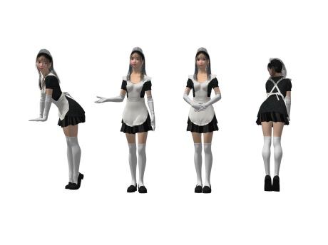 3D女仆人物SU模型