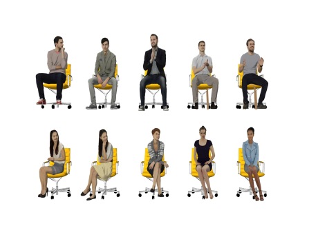 3D办公坐姿人物SU模型