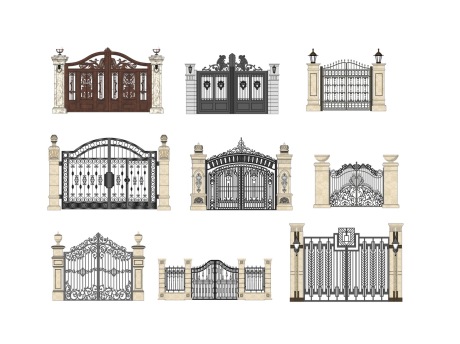 欧式铁艺大门SU模型