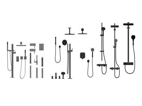 水龙头花洒组合SU模型
