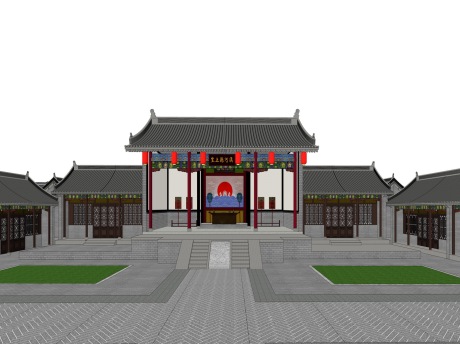 古代中军列将署SU模型