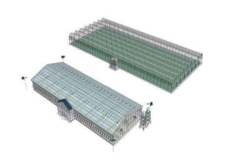 温室大棚种植棚阳光房SU模型