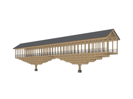 木结构景观桥SU模型