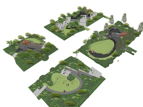 大区庭院景观节点SU模型
