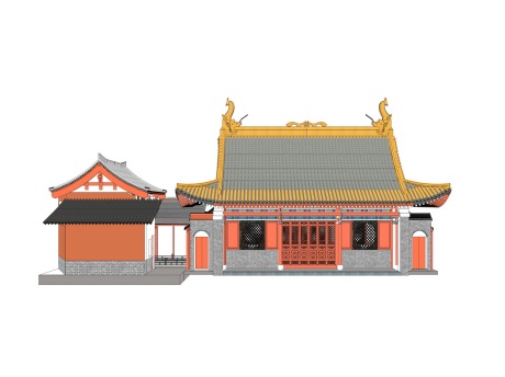 古建寺庙SU模型