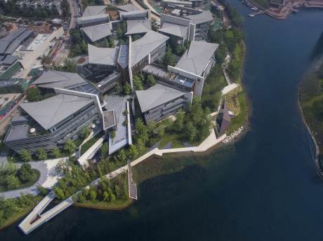 成都万华麓湖生态城EOD绿色办公区1期湖岸SU模型