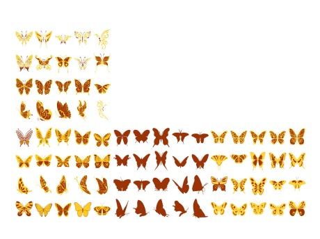 动物昆虫蝴蝶图标剪影SU模型