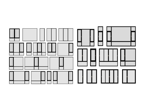 窗户玻璃窗飘窗平开窗落地窗推拉窗SU模型