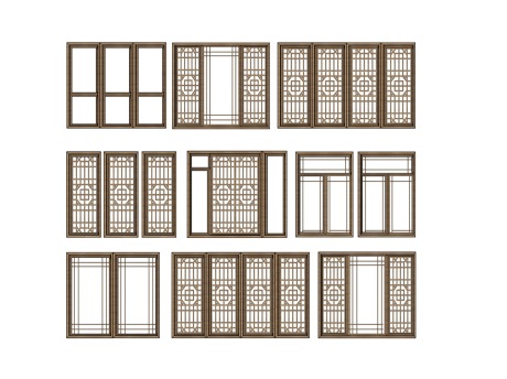 中式窗户花窗SU模型