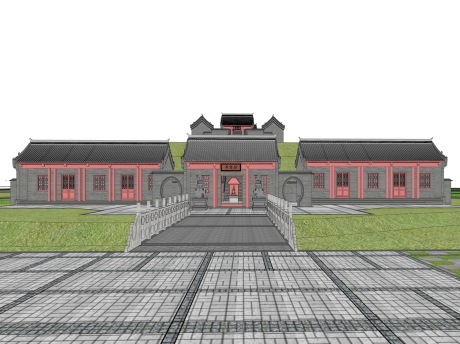 赭霞臺古建寺庙SU模型