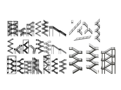 钢楼梯组合SU模型
