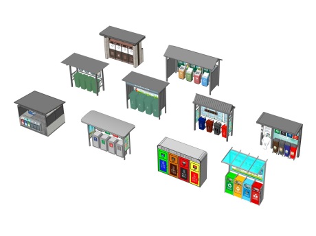 垃圾分类站SU模型