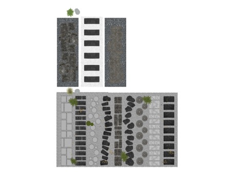 汀步道石板路SU模型