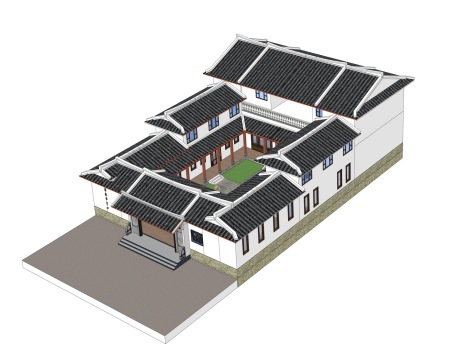 土楼五凤楼游客中心SU模型