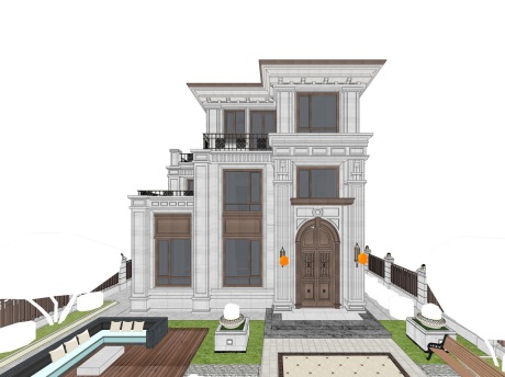 新古典别墅自建房SU模型