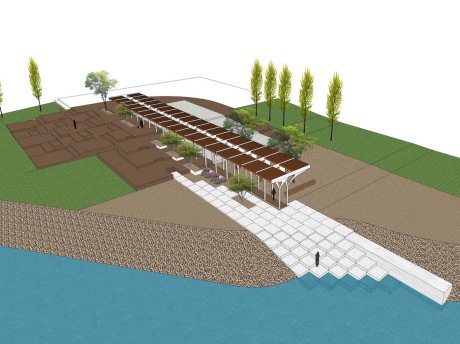 滨水休憩广场景观SU模型